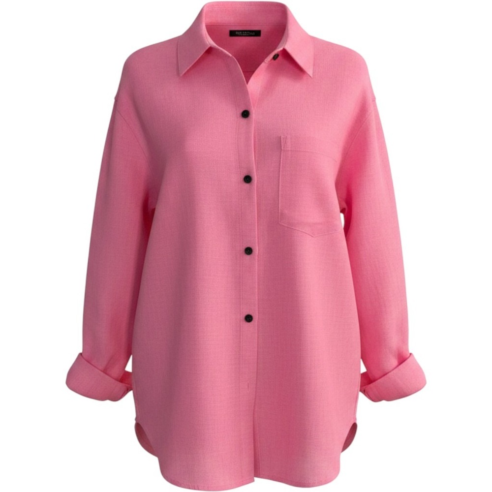 Athleta Hot Pink 100% Linen Shirt Sz S Long Sleeve Button Down Heavy Oversized